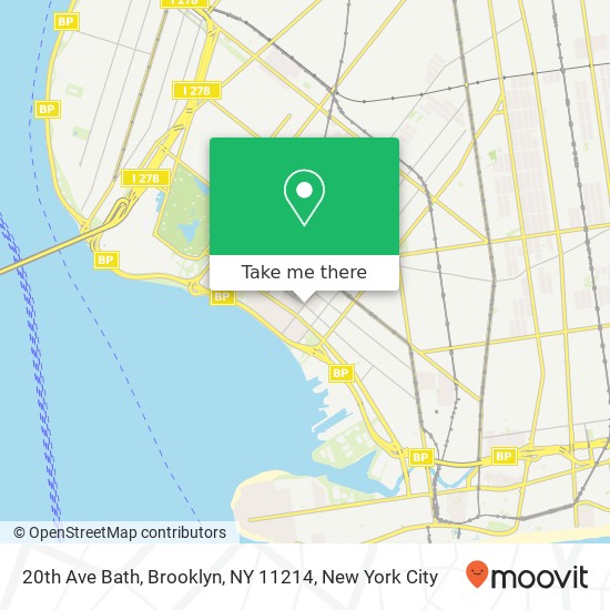 Mapa de 20th Ave Bath, Brooklyn, NY 11214