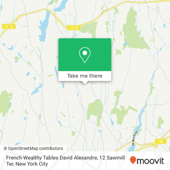 French Wealthy Tables David Alexandre, 12 Sawmill Ter map