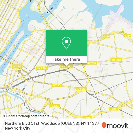 Mapa de Northern Blvd 51st, Woodside (QUEENS), NY 11377