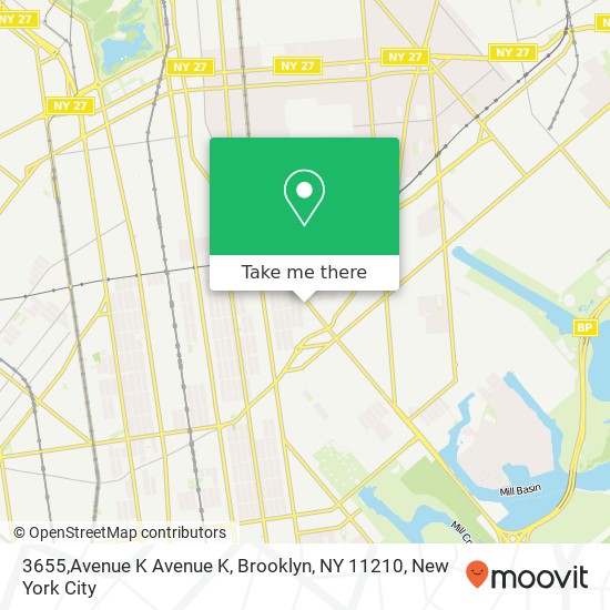 Mapa de 3655,Avenue K Avenue K, Brooklyn, NY 11210