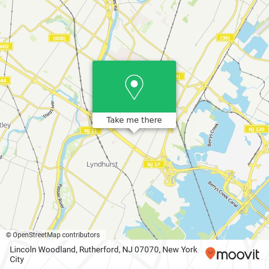 Lincoln Woodland, Rutherford, NJ 07070 map