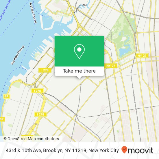 43rd & 10th Ave, Brooklyn, NY 11219 map
