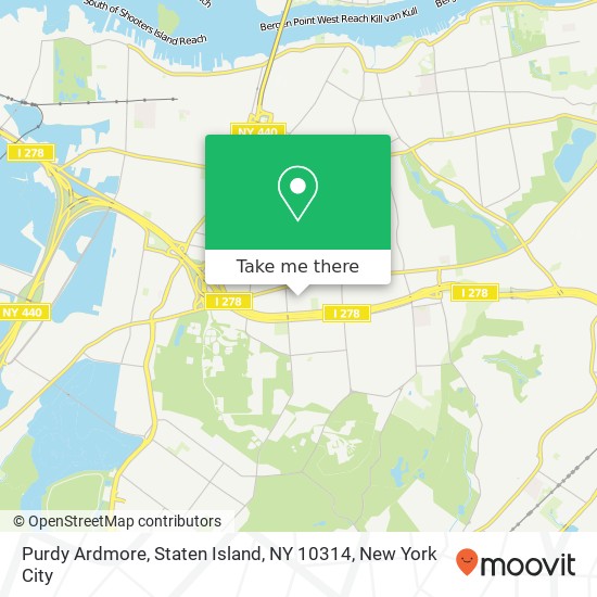 Mapa de Purdy Ardmore, Staten Island, NY 10314