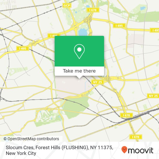 Mapa de Slocum Cres, Forest Hills (FLUSHING), NY 11375