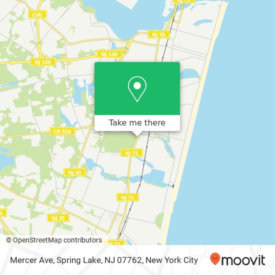 Mapa de Mercer Ave, Spring Lake, NJ 07762