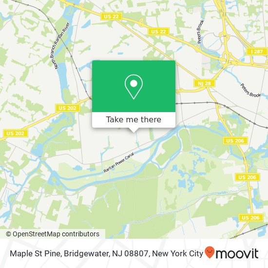 Mapa de Maple St Pine, Bridgewater, NJ 08807