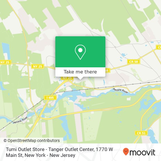 Tumi Outlet Store - Tanger Outlet Center, 1770 W Main St map
