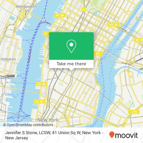 Jennifer S Stone, LCSW, 41 Union Sq W map