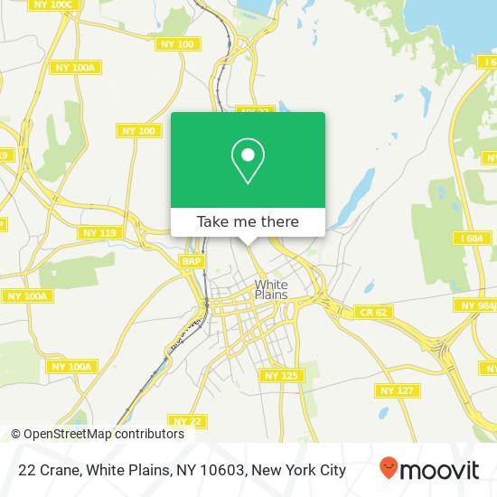 Mapa de 22 Crane, White Plains, NY 10603