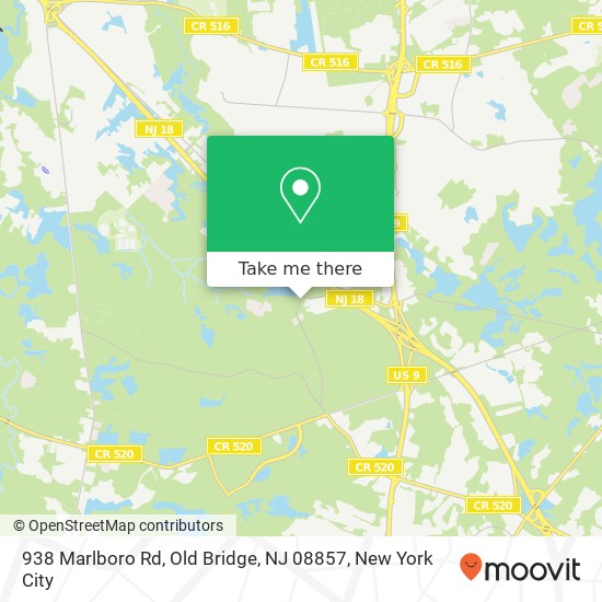 Mapa de 938 Marlboro Rd, Old Bridge, NJ 08857