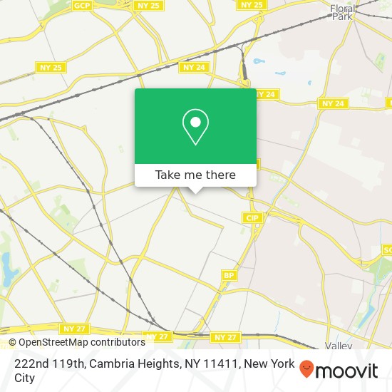 Mapa de 222nd 119th, Cambria Heights, NY 11411