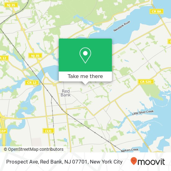 Prospect Ave, Red Bank, NJ 07701 map