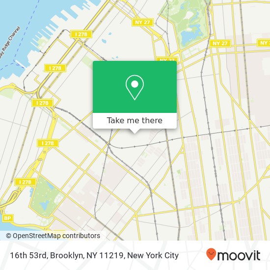 Mapa de 16th 53rd, Brooklyn, NY 11219