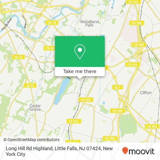 Mapa de Long Hill Rd Highland, Little Falls, NJ 07424