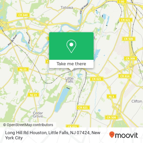 Mapa de Long Hill Rd Houston, Little Falls, NJ 07424