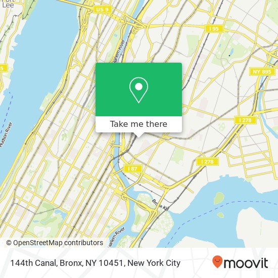 144th Canal, Bronx, NY 10451 map