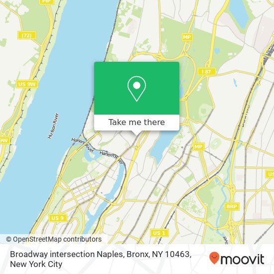 Mapa de Broadway intersection Naples, Bronx, NY 10463