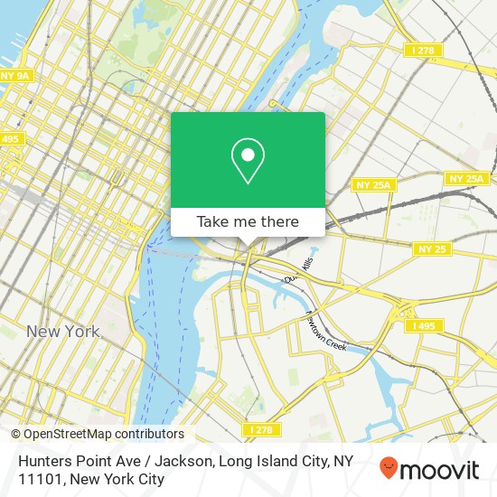 Mapa de Hunters Point Ave / Jackson, Long Island City, NY 11101