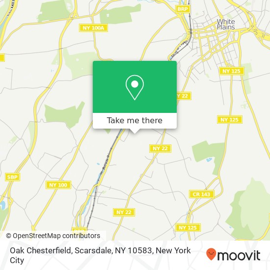 Mapa de Oak Chesterfield, Scarsdale, NY 10583