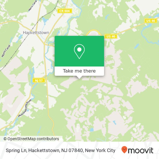 Mapa de Spring Ln, Hackettstown, NJ 07840