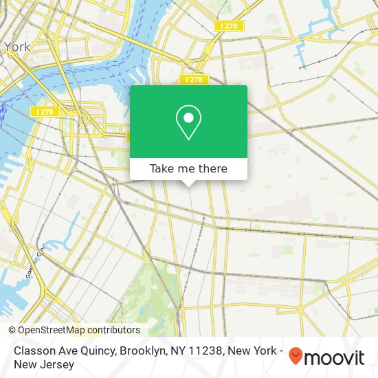 Mapa de Classon Ave Quincy, Brooklyn, NY 11238