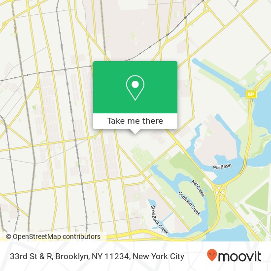 Mapa de 33rd St & R, Brooklyn, NY 11234