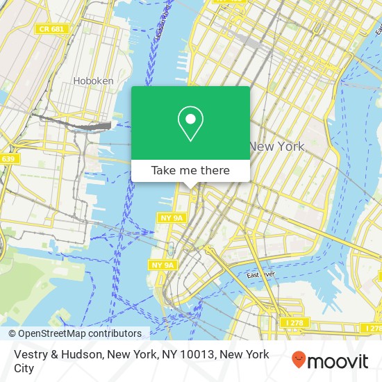 Vestry & Hudson, New York, NY 10013 map
