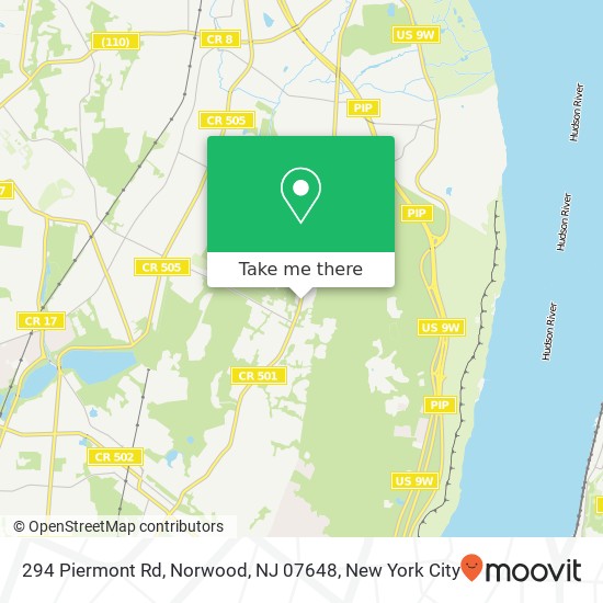 Mapa de 294 Piermont Rd, Norwood, NJ 07648