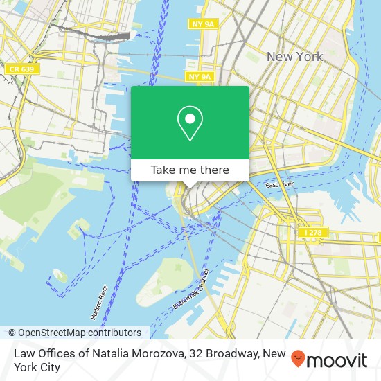 Law Offices of Natalia Morozova, 32 Broadway map