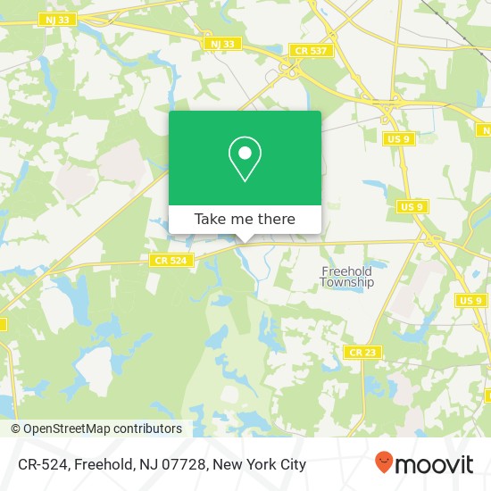 Mapa de CR-524, Freehold, NJ 07728