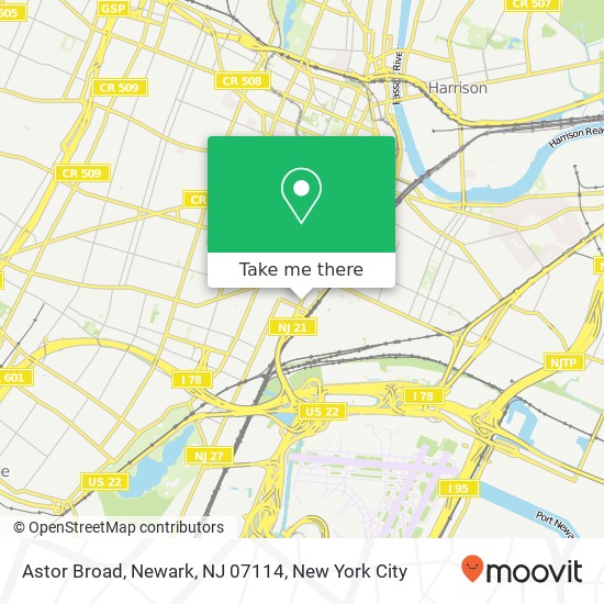 Astor Broad, Newark, NJ 07114 map