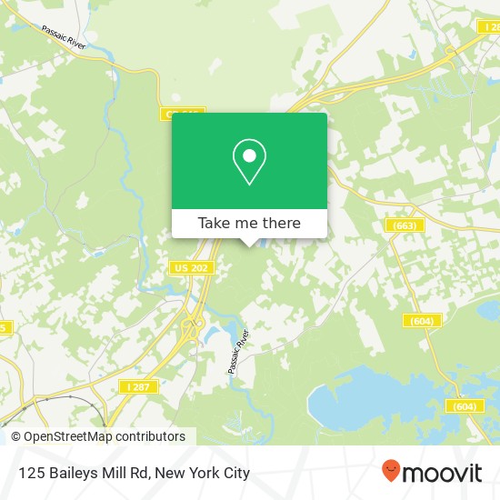 Mapa de 125 Baileys Mill Rd, Morristown, NJ 07960