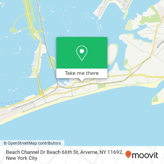 Mapa de Beach Channel Dr Beach 66th St, Arverne, NY 11692