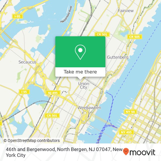 Mapa de 46th and Bergenwood, North Bergen, NJ 07047