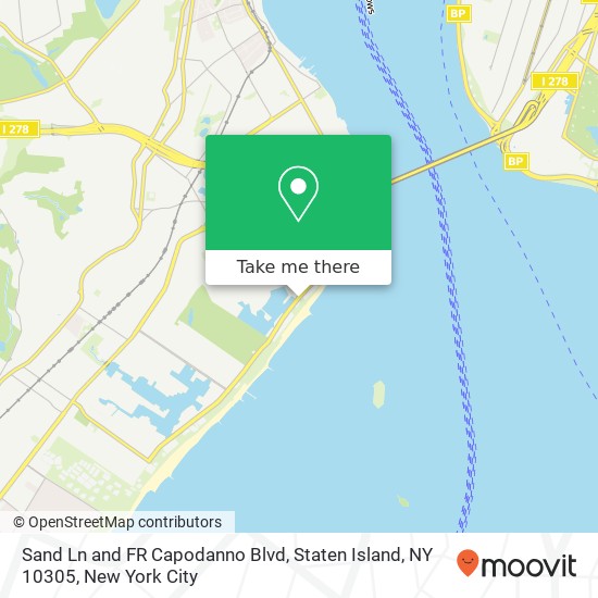 Mapa de Sand Ln and FR Capodanno Blvd, Staten Island, NY 10305