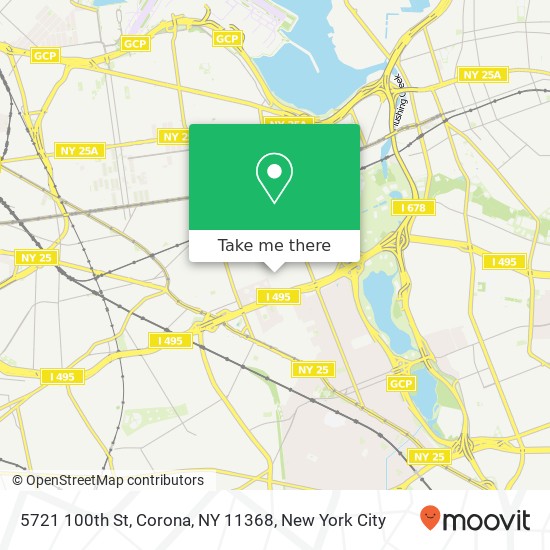 Mapa de 5721 100th St, Corona, NY 11368
