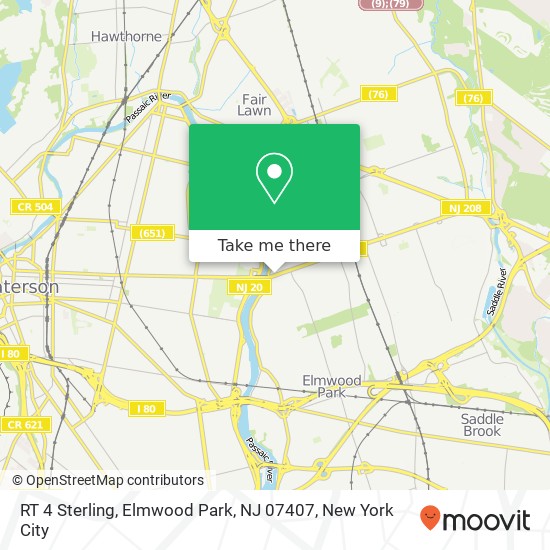 Mapa de RT 4 Sterling, Elmwood Park, NJ 07407