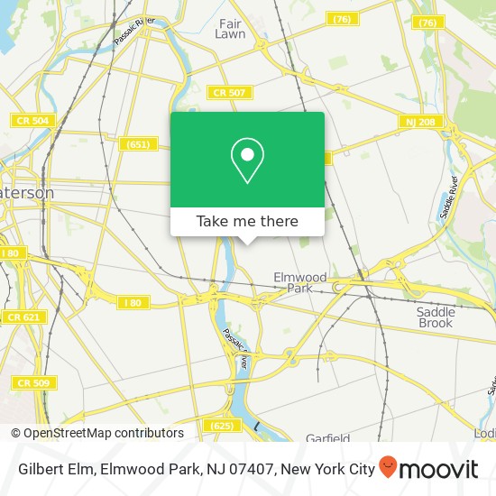 Mapa de Gilbert Elm, Elmwood Park, NJ 07407