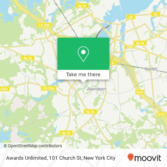 Awards Unlimited, 101 Church St map