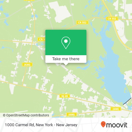 Mapa de 1000 Carmel Rd, Millville, NJ 08332