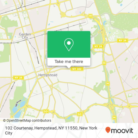 Mapa de 102 Courtenay, Hempstead, NY 11550