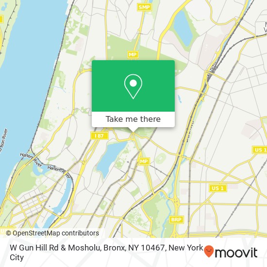 W Gun Hill Rd & Mosholu, Bronx, NY 10467 map