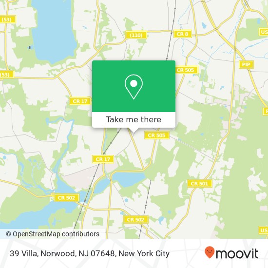 Mapa de 39 Villa, Norwood, NJ 07648