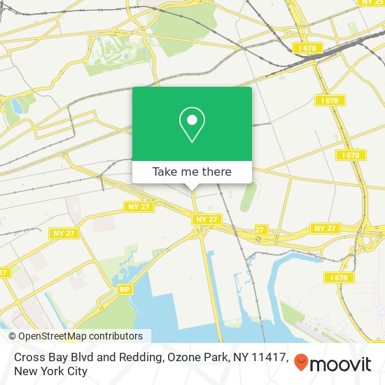 Mapa de Cross Bay Blvd and Redding, Ozone Park, NY 11417