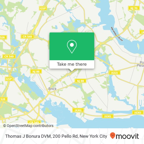Mapa de Thomas J Bonura DVM, 200 Pello Rd