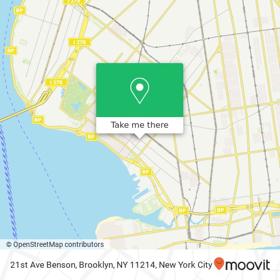 Mapa de 21st Ave Benson, Brooklyn, NY 11214