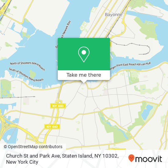 Mapa de Church St and Park Ave, Staten Island, NY 10302