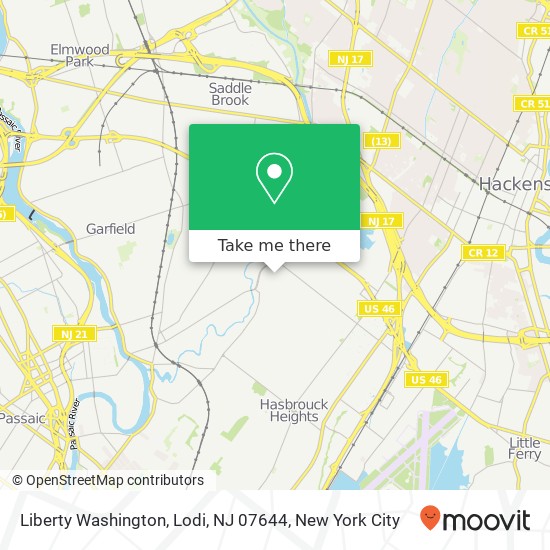 Mapa de Liberty Washington, Lodi, NJ 07644