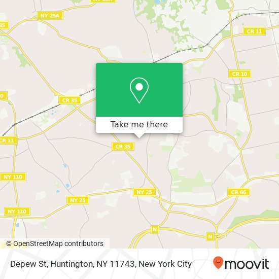 Mapa de Depew St, Huntington, NY 11743