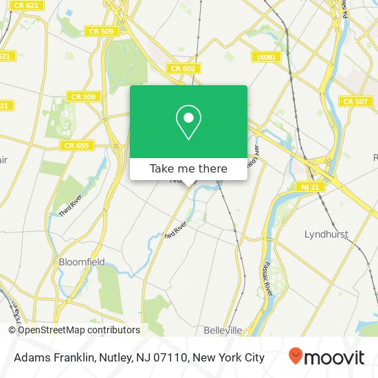 Adams Franklin, Nutley, NJ 07110 map